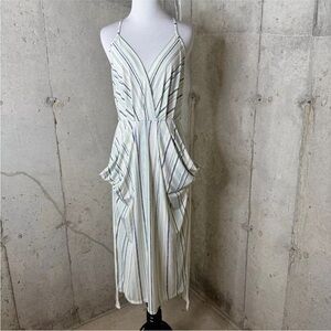 BCBGeneration Womens Faux Wrap Drapey Pocket Hi Low Midi Dress Size Small BOHO